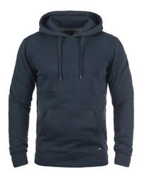 dunkelblauer Pullover mit einem Kapuze von Solid