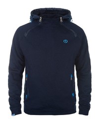 dunkelblauer Pullover mit einem Kapuze von Solid