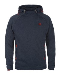 dunkelblauer Pullover mit einem Kapuze von Solid