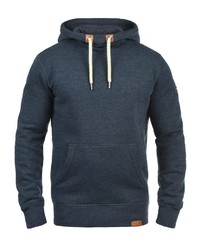 dunkelblauer Pullover mit einem Kapuze von Solid