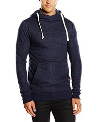 dunkelblauer Pullover mit einem Kapuze von Sublevel