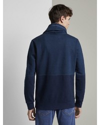 dunkelblauer Pullover mit einem Kapuze von Tom Tailor Denim