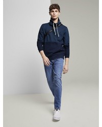 dunkelblauer Pullover mit einem Kapuze von Tom Tailor Denim