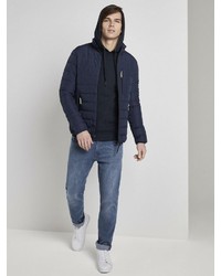 dunkelblauer Pullover mit einem Kapuze von Tom Tailor Denim