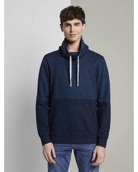 dunkelblauer Pullover mit einem Kapuze von Tom Tailor Denim