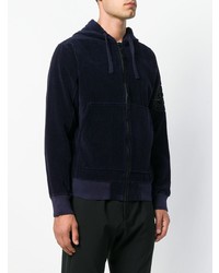 dunkelblauer Pullover mit einem Kapuze von Stone Island