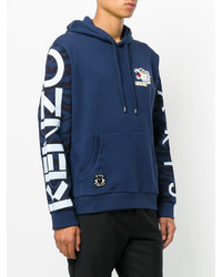 dunkelblauer Pullover mit einem Kapuze von Kenzo