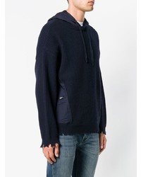 dunkelblauer Pullover mit einem Kapuze von Closed