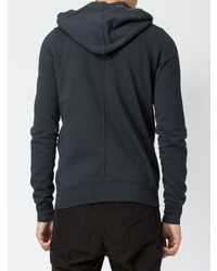 dunkelblauer Pullover mit einem Kapuze von Rick Owens DRKSHDW