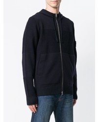 dunkelblauer Pullover mit einem Kapuze von Stone Island