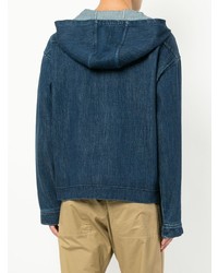 dunkelblauer Pullover mit einem Kapuze von Bassike