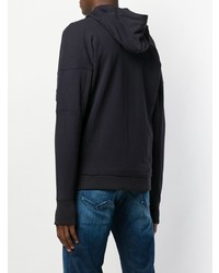 dunkelblauer Pullover mit einem Kapuze von CP Company