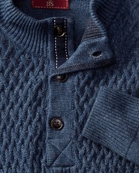 dunkelblauer Pullover mit einem Reißverschluss am Kragen von B. von Schönfels
