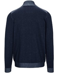 dunkelblauer Pullover mit einem Reißverschluss am Kragen von BASEFIELD