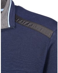 dunkelblauer Pullover mit einem Reißverschluss am Kragen von Bexleys man