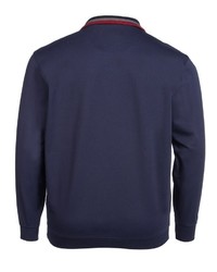 dunkelblauer Pullover mit einem Reißverschluss am Kragen von Big fashion