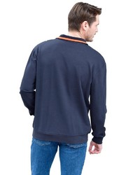 dunkelblauer Pullover mit einem Reißverschluss am Kragen von CATAMARAN