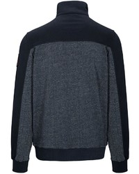 dunkelblauer Pullover mit einem Reißverschluss am Kragen von COMMANDER