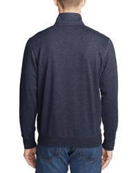 dunkelblauer Pullover mit einem Reißverschluss am Kragen von Eddie Bauer