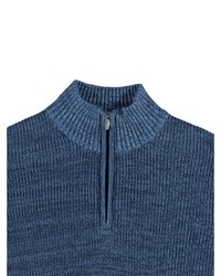dunkelblauer Pullover mit einem Reißverschluss am Kragen von ENGBERS
