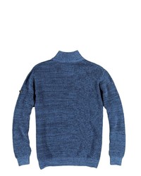 dunkelblauer Pullover mit einem Reißverschluss am Kragen von ENGBERS
