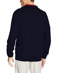 dunkelblauer Pullover mit einem Reißverschluss am Kragen von Greg Norman
