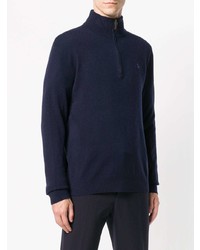dunkelblauer Pullover mit einem Reißverschluss am Kragen von Polo Ralph Lauren