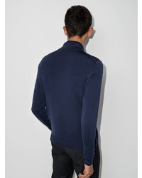 dunkelblauer Pullover mit einem Reißverschluss am Kragen von Kiton
