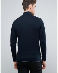 dunkelblauer Pullover mit einem Reißverschluss am Kragen von Ted Baker