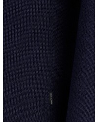 dunkelblauer Pullover mit einem Reißverschluss am Kragen von Jack & Jones
