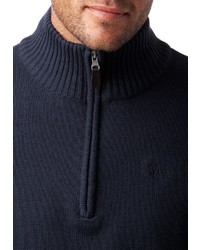 dunkelblauer Pullover mit einem Reißverschluss am Kragen von MAN´S WORLD