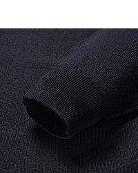 dunkelblauer Pullover mit einem Reißverschluss am Kragen von John Smedley