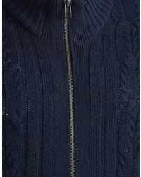 dunkelblauer Pullover mit einem Reißverschluß von Big fashion