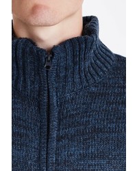 dunkelblauer Pullover mit einem Reißverschluß von BLEND