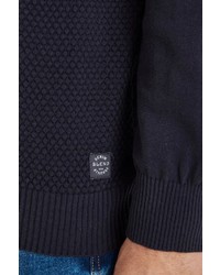 dunkelblauer Pullover mit einem Reißverschluß von BLEND