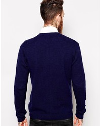 dunkelblauer Pullover mit einem Reißverschluß von Asos