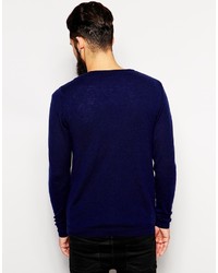 dunkelblauer Pullover mit einem Reißverschluß von Asos