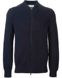 dunkelblauer Pullover mit einem Reißverschluß von Brunello Cucinelli