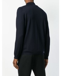 dunkelblauer Pullover mit einem Reißverschluß von BOSS HUGO BOSS