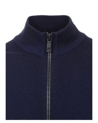 dunkelblauer Pullover mit einem Reißverschluß von Casamoda