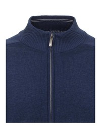 dunkelblauer Pullover mit einem Reißverschluß von Casamoda