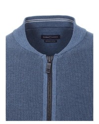 dunkelblauer Pullover mit einem Reißverschluß von Casamoda