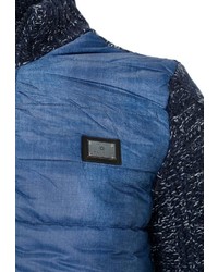 dunkelblauer Pullover mit einem Reißverschluß von Cipo & Baxx