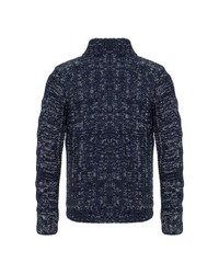 dunkelblauer Pullover mit einem Reißverschluß von Cipo & Baxx