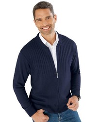 dunkelblauer Pullover mit einem Reißverschluß von Classic