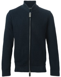 dunkelblauer Pullover mit einem Reißverschluß von Emporio Armani