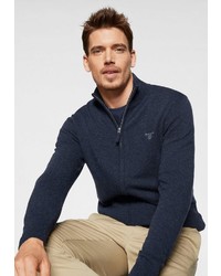 dunkelblauer Pullover mit einem Reißverschluß von Gant