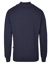 dunkelblauer Pullover mit einem Reißverschluß von Hajo