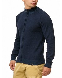 dunkelblauer Pullover mit einem Reißverschluß von INDICODE