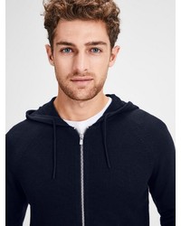 dunkelblauer Pullover mit einem Reißverschluß von Jack & Jones